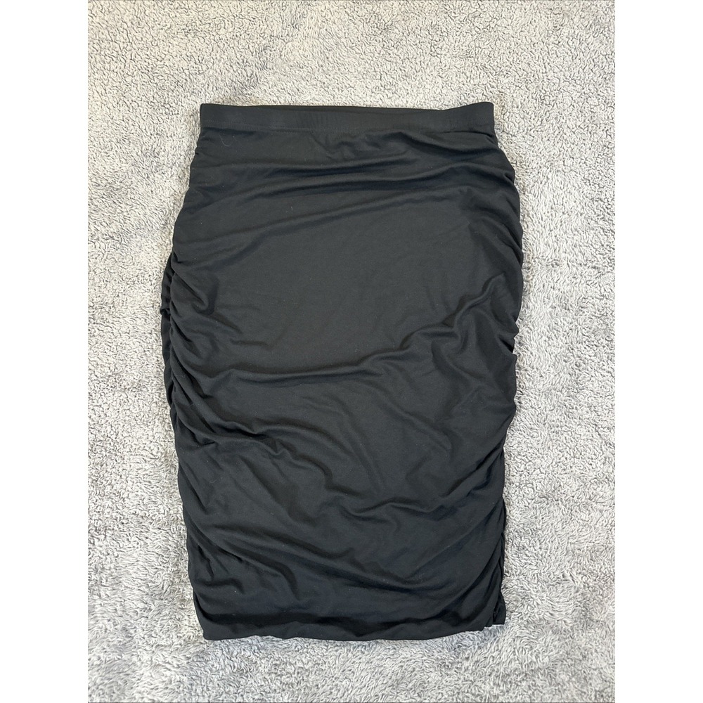 Vince Camuto Women Black Form Fitting Scrunch Formal Skirt Size Small